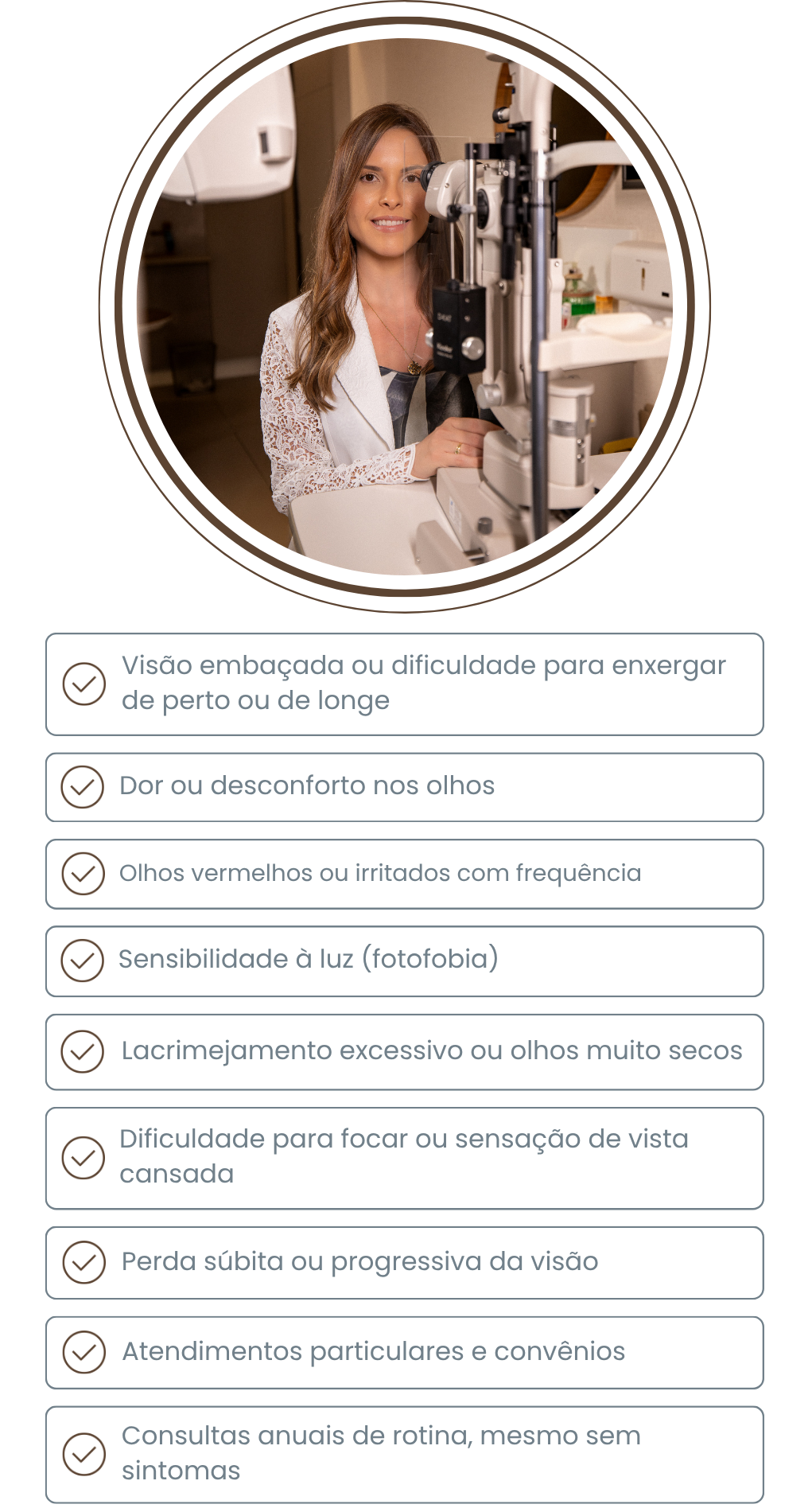 Sinais e sintomas - Oftalmologia - Mobile